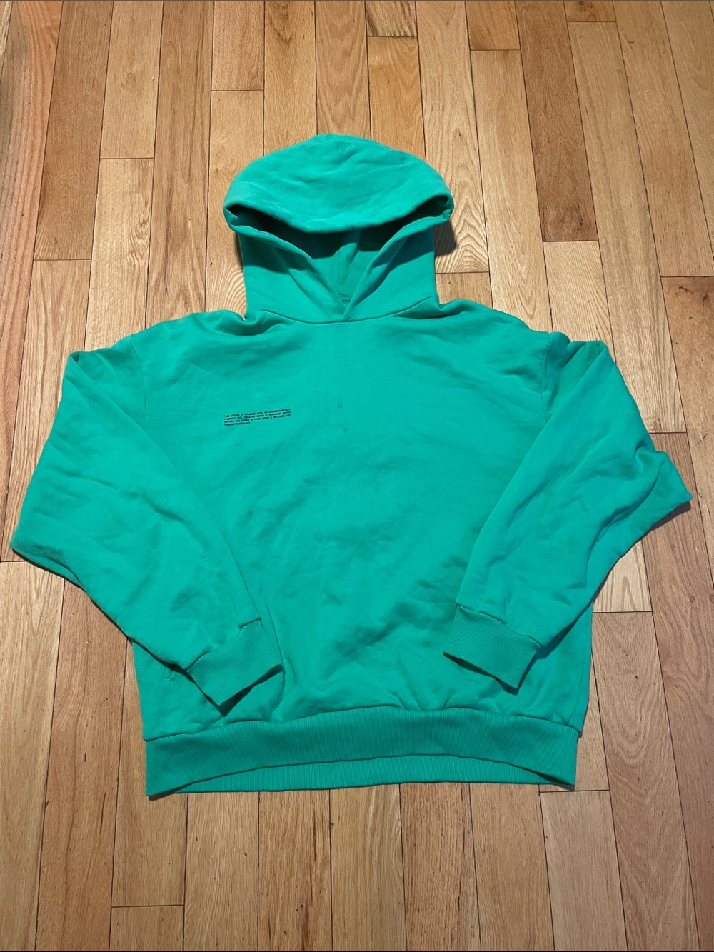 Pangaia Teal Green Hooded Sweatshirt
